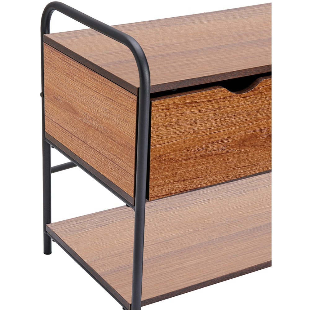Living and Home 2 Drawer Wood and Metal Entry Bench Image 5