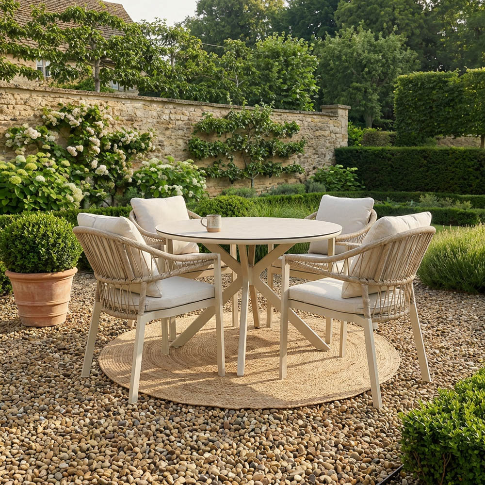 Hampton Dining Table and Chair Set Neutral Image 5