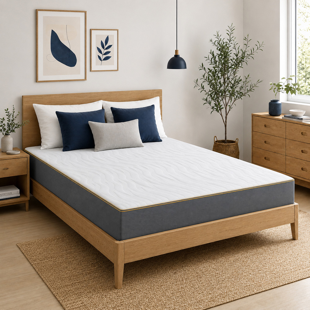Visco Therapy Small Double Bliss Ortho Gel Memory Foam Mattress with 2 Deep Sleep Pillow Image 2