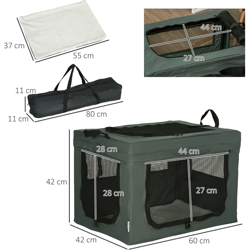 PawHut Grey Soft Side XS Dog Pet Carrier with Cushion Image 7