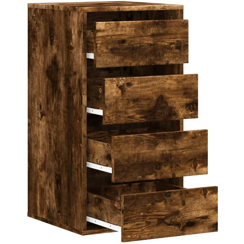 vidaXL 4 Drawer Smoked Oak Wooden Chest of Drawers Image 4