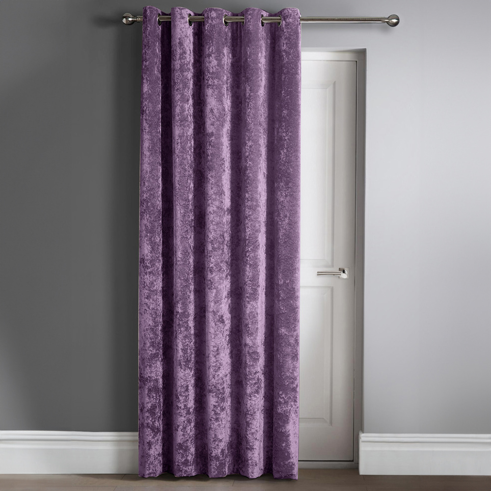 Intimates Mauve Crushed Velvet Door Curtain 117X213cm Image 1