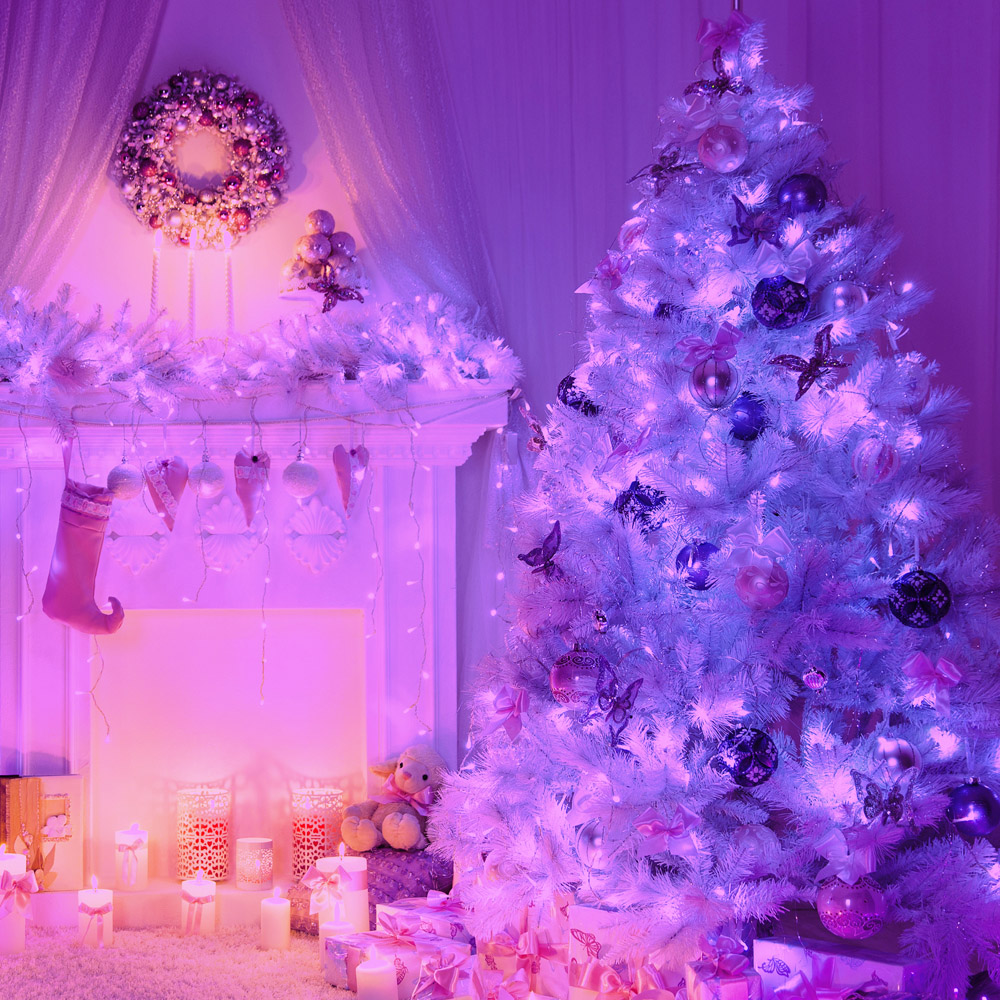 The Christmas Workshop 300 Purple LED String Light Image 1