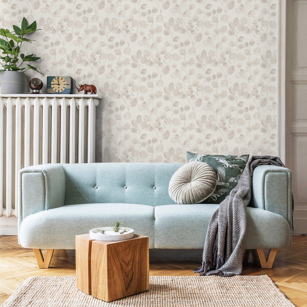 Rasch Wallpaper Eucalypto Beige and Dove Vinyl Wallpaper Image 4