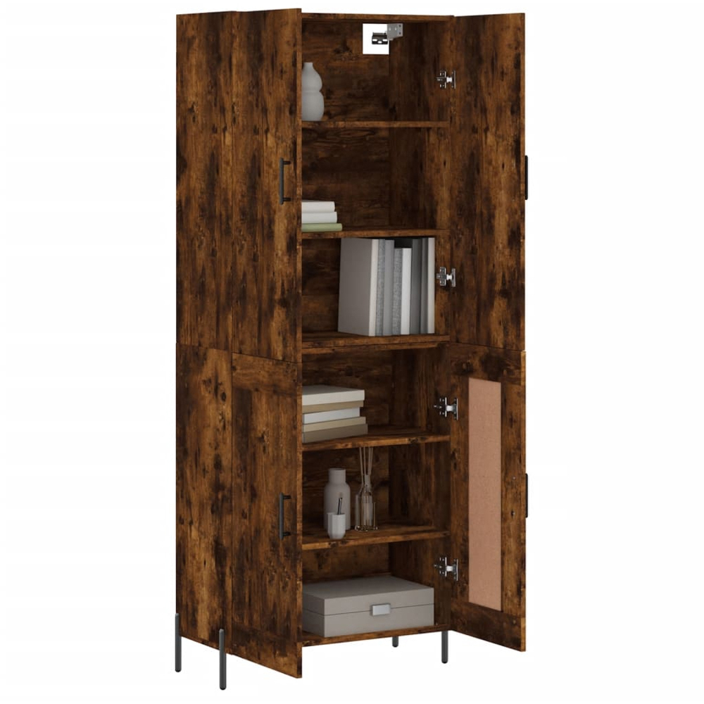 vidaXL 2 Door Smoked Oak Highboard Image 3