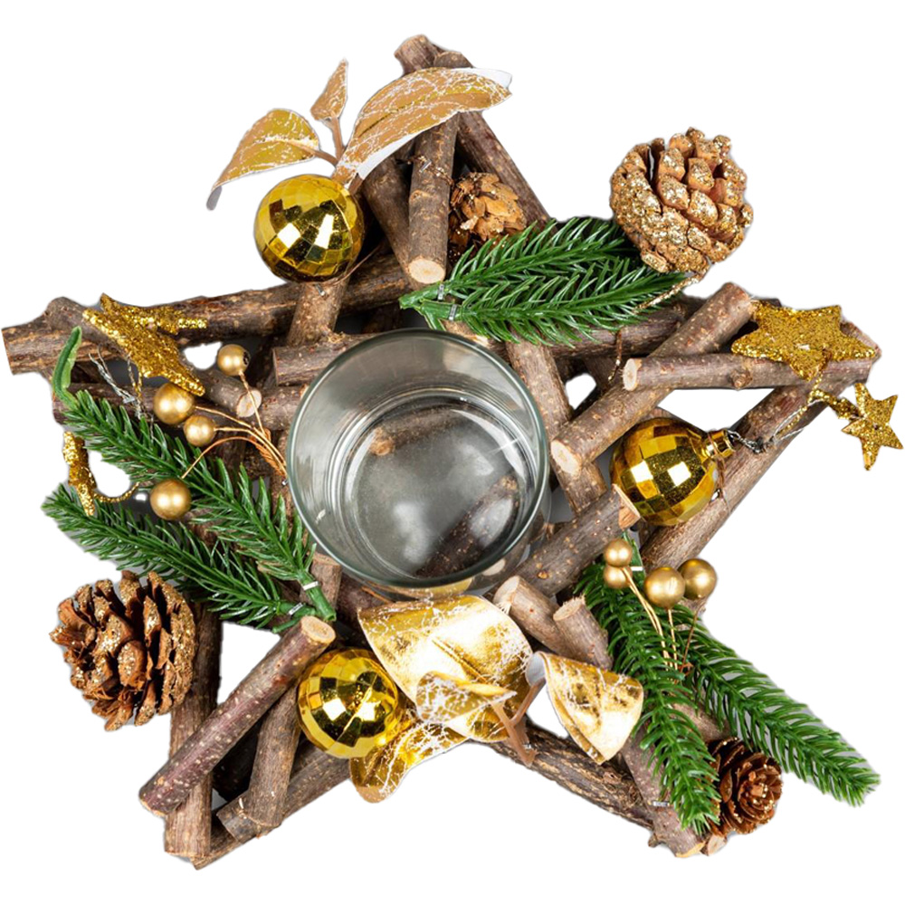 Shatchi Gold Twig Star Candle Holder 22cm Image 1