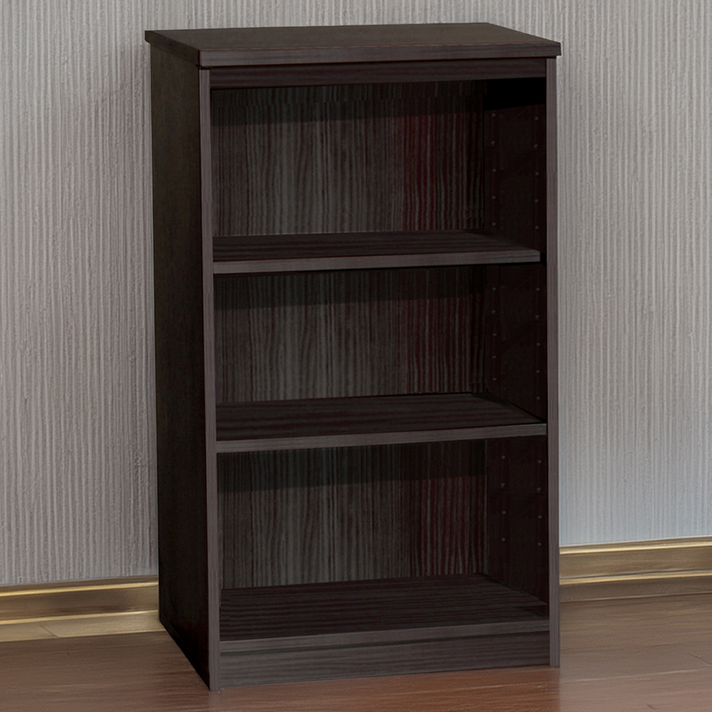 R White Cabinets 3 Shelf Black Havana Mid Height Bookcase Image 1