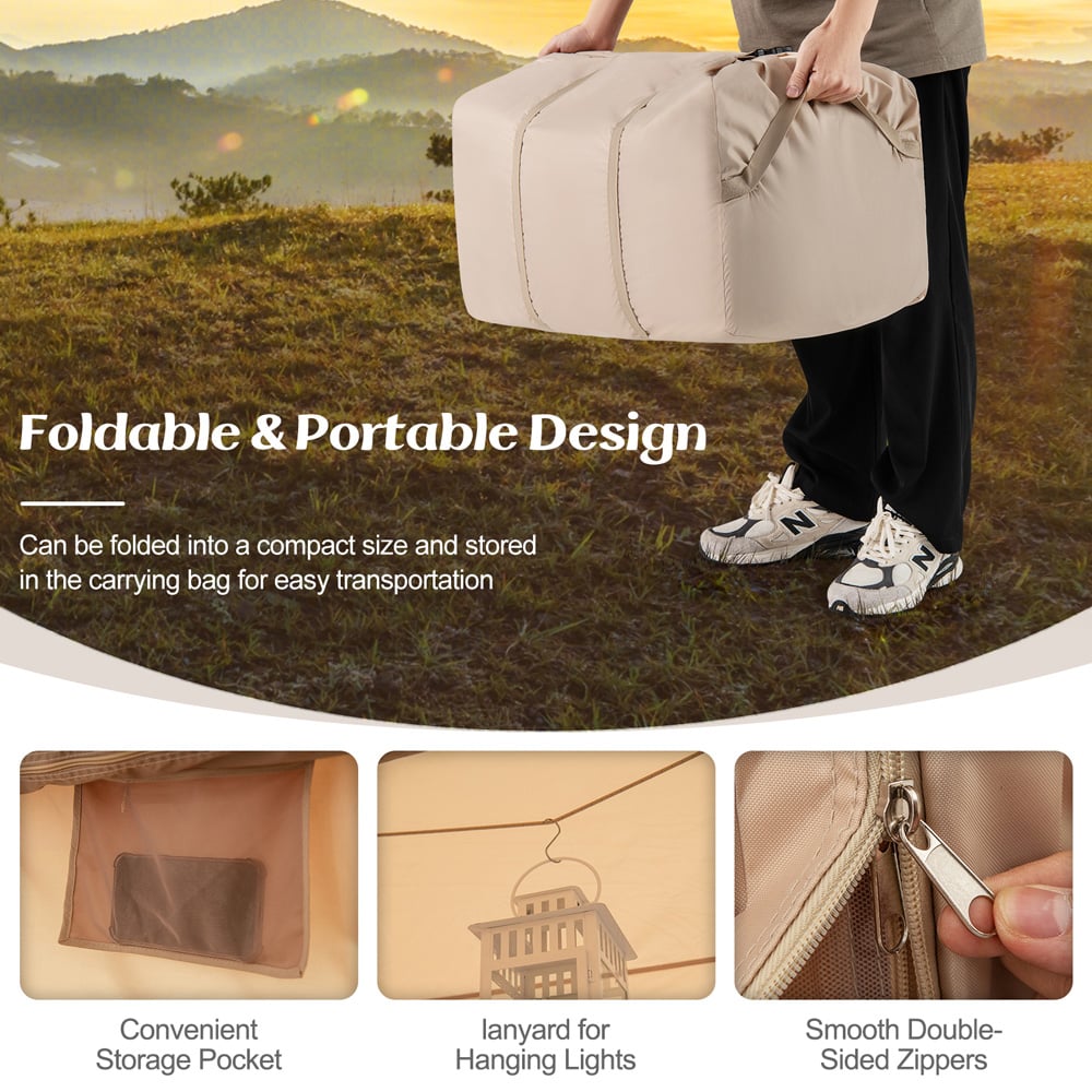 Costway 6 Person Beige Inflatable Camping Tent Image 8
