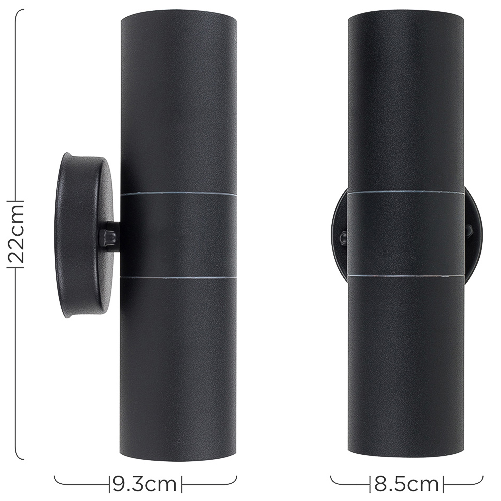 ValueLights Black Outdoor Wall Up Down Light Image 8