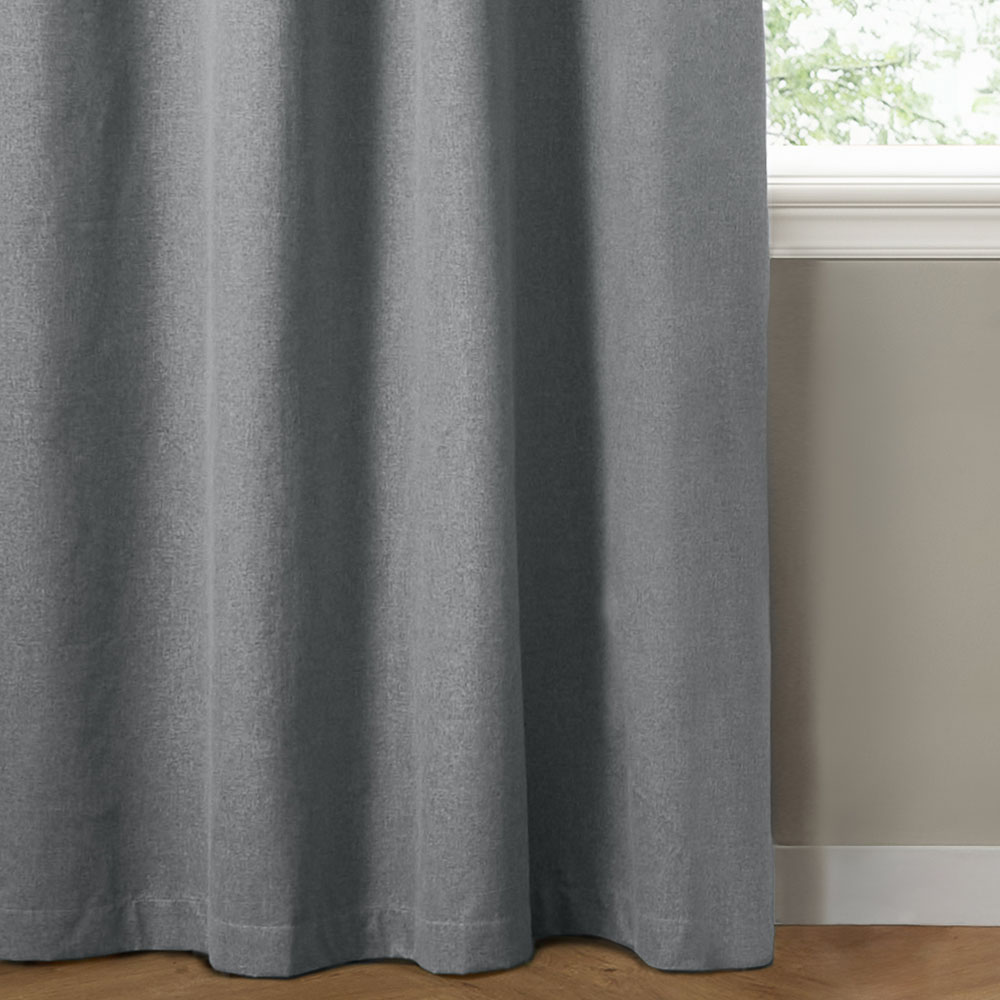 Furn The Ultimate Denim Textured Woven Blackout Eyelet Curtains 229 x 229cm Image 5