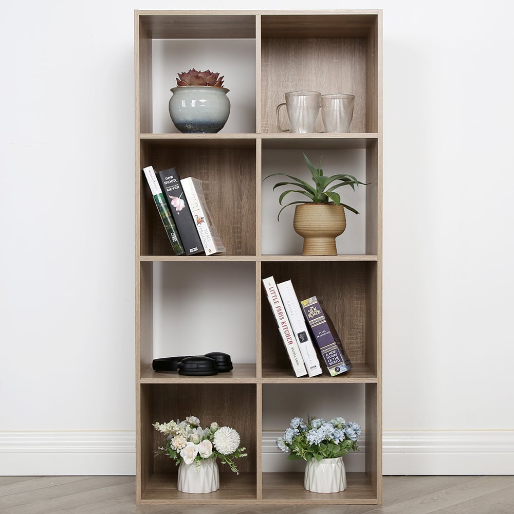 Jane 8 Shelf Oak Cube Storage Unit Image 1