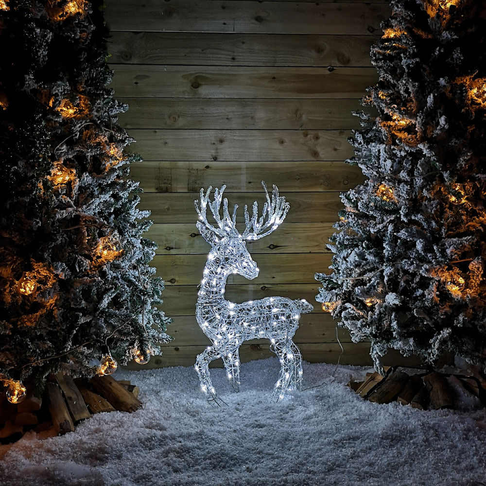 Samuel Alexander Cool White LED Soft Acrylic Reindeer Christmas Decoration 94cm Image 6