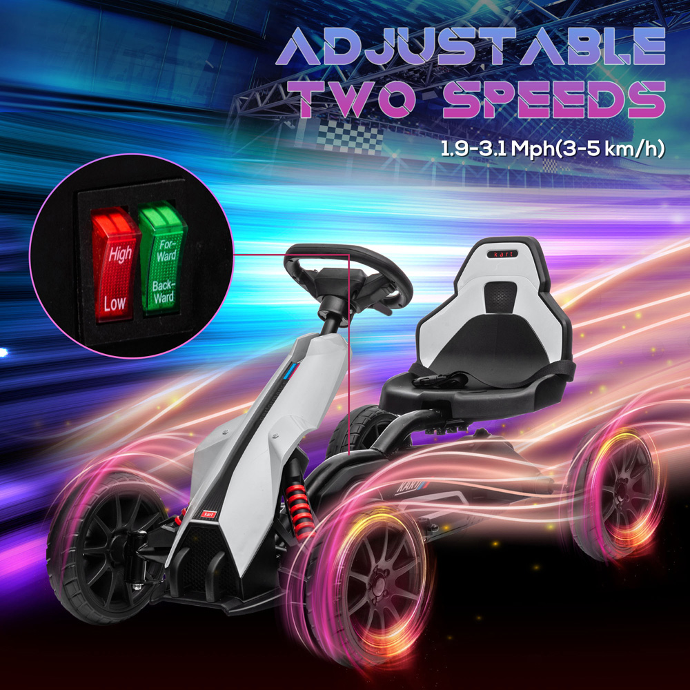 Tommy Toys White 2 Speed Electric Go Kart Image 5