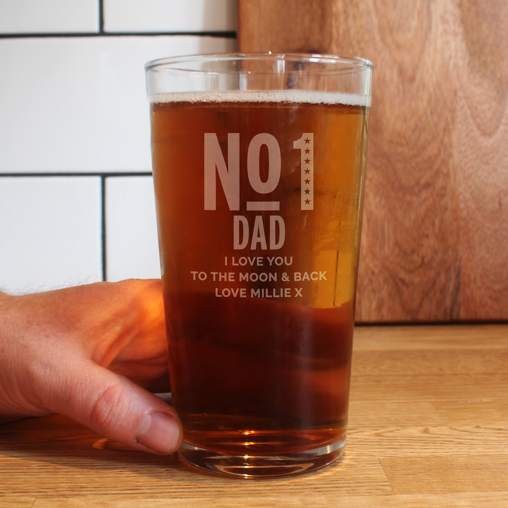 Personalised Memento Personalised No 1 Pint Glass Image 3