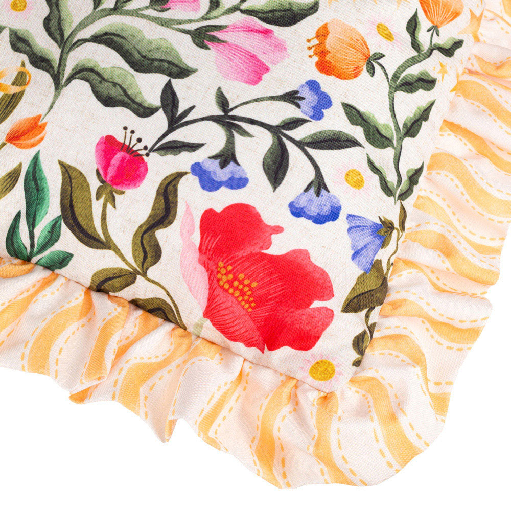Furn Summer Solstice Yellow Wiggly Stripe Reversible Cushion 50 x 50cm Image 5
