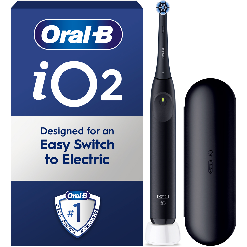 Oral-B iO2 Series Night Black Rechargeable Electric Toothbrush with Travel Case Image 5