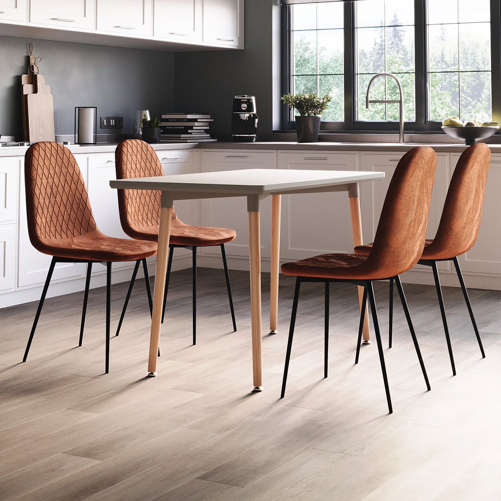 Vida Designs Luton Set of 2 Orange Dining Chairs Image 4