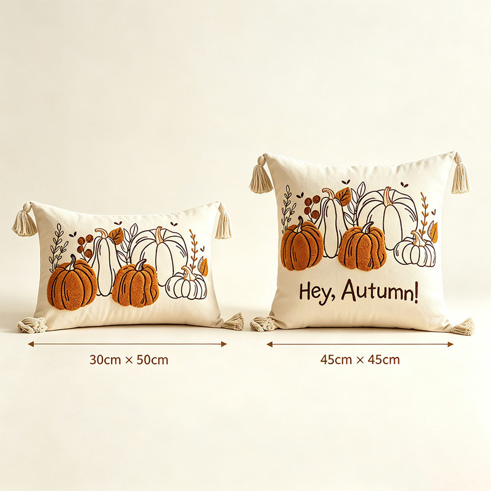 Lovii 2 Piece 5 Autumn Pumpkin Design Pillow Cover Set Image 4
