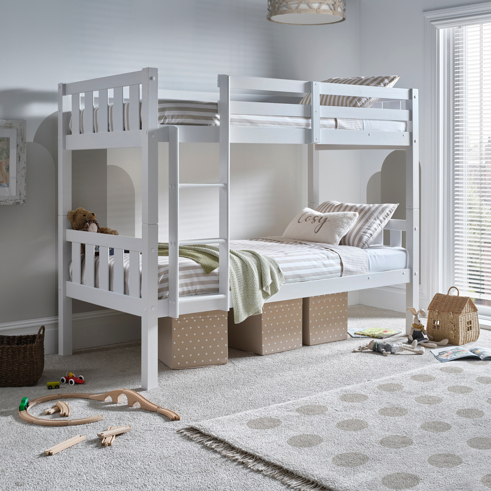 Bedmaster Icon White Wooden Bunk Bed with Memory Foam Mattresses Image 2