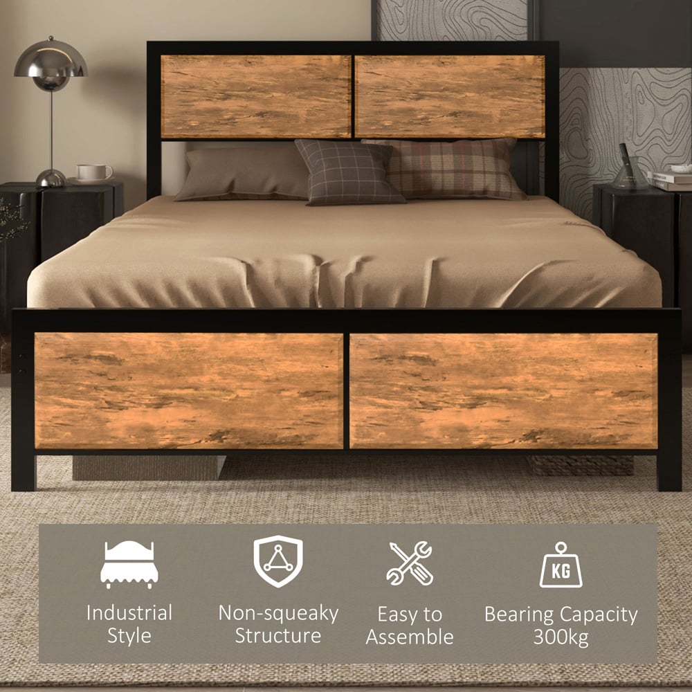 Portland King Size Industrial Bed Frame Image 4
