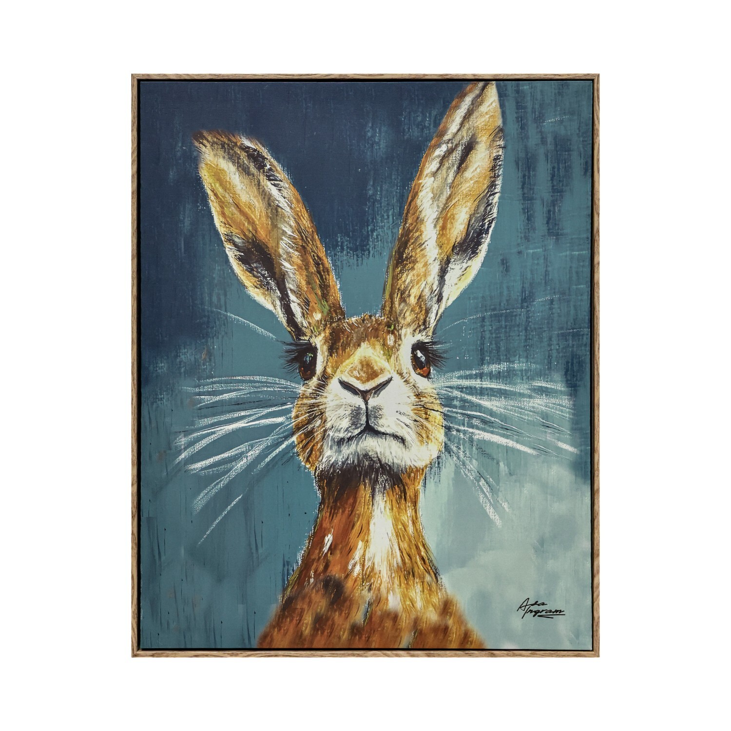 Set of 2 Ingram Curious Hare Framed Art Blue and Brown Image 4
