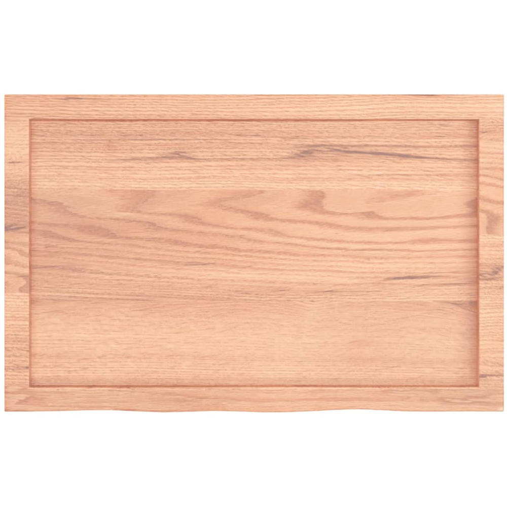 vidaXL 80cm Light Brown Treated Solid Oak Wood Floating Wall Shelf Image 4