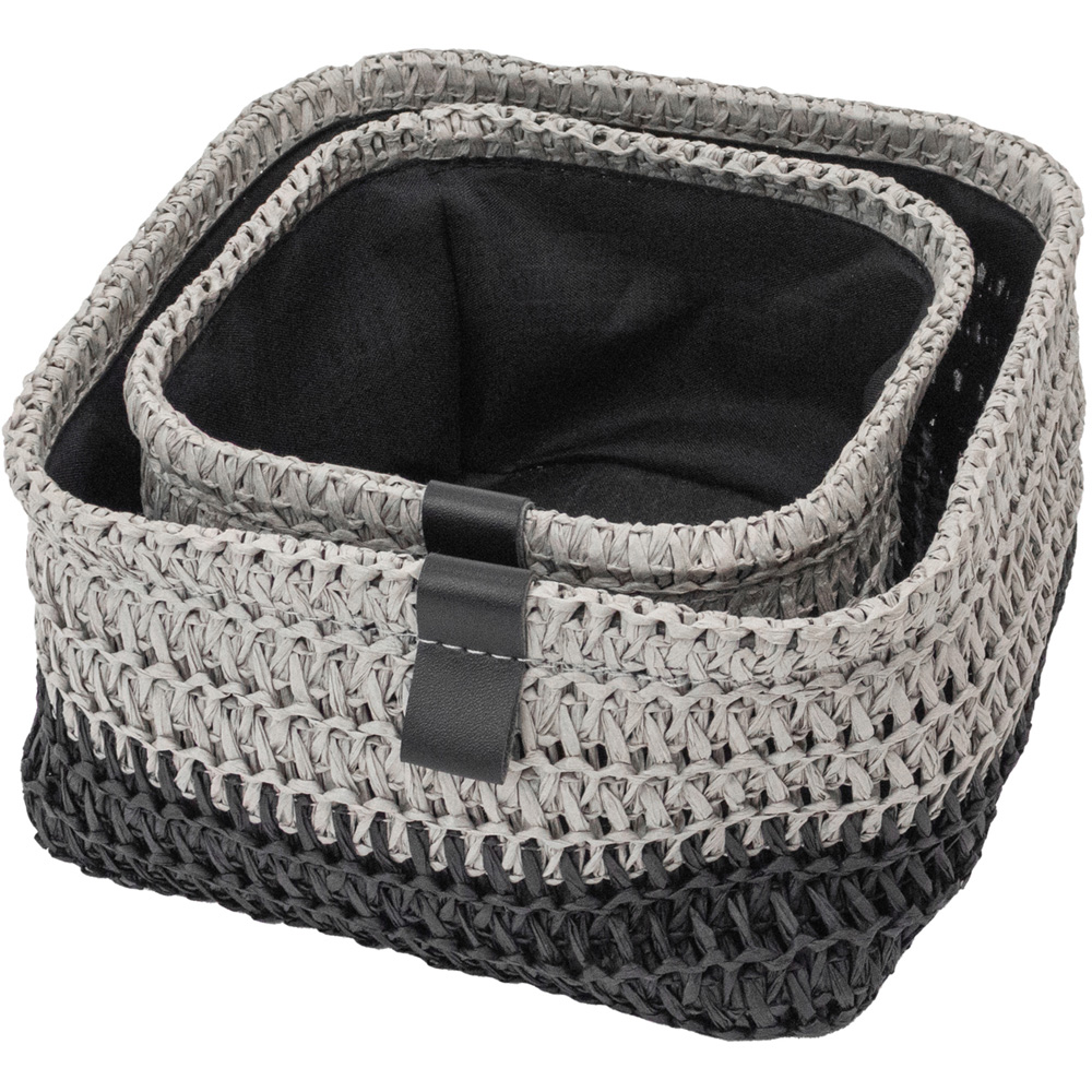 JVL Kenzi Light Grey Square Storage Basket 2 Pack Image 5