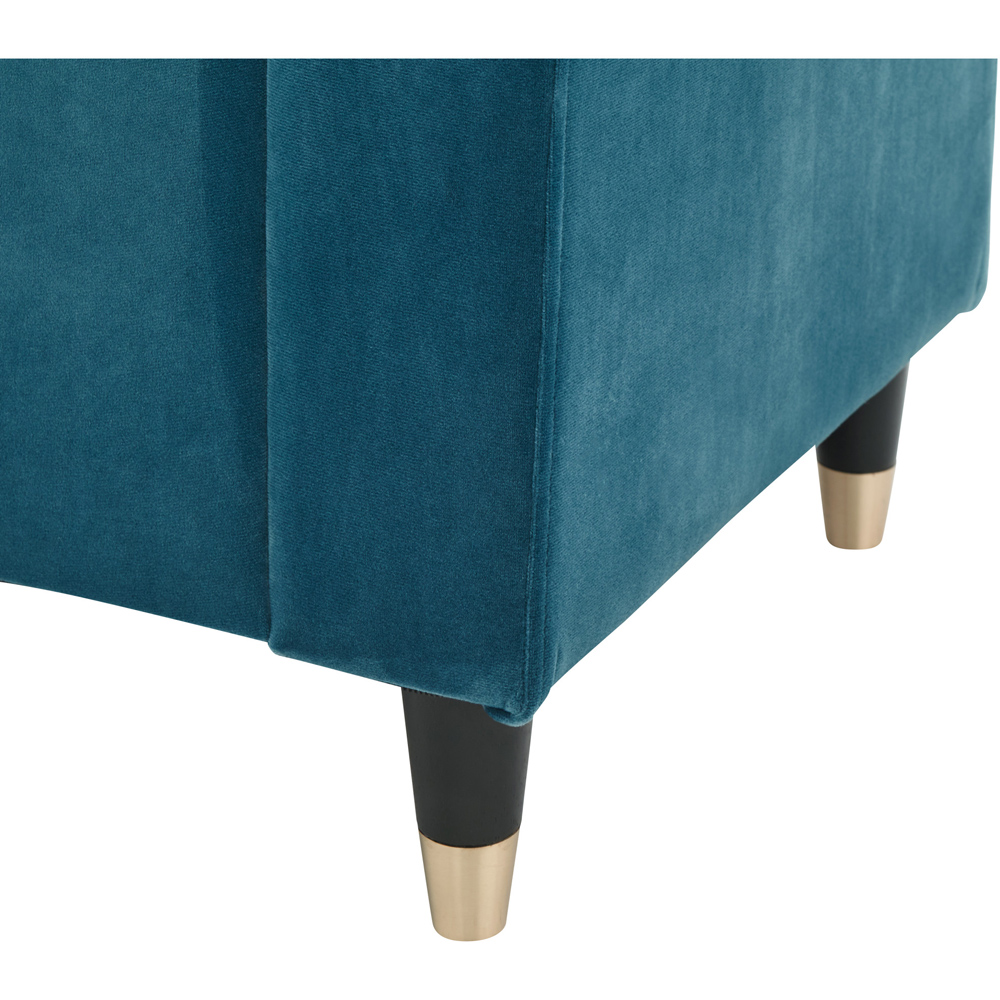 GFW Genoa Teal Blue Upholstered Window Seat With Storage Image 9