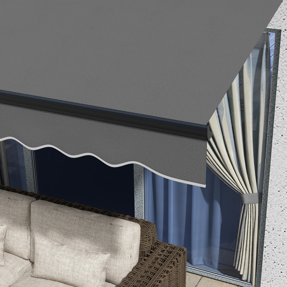 Outsunny Dark Grey Aluminium Frame Electric Retractable Awning 3.5 x 2.5m Image 3