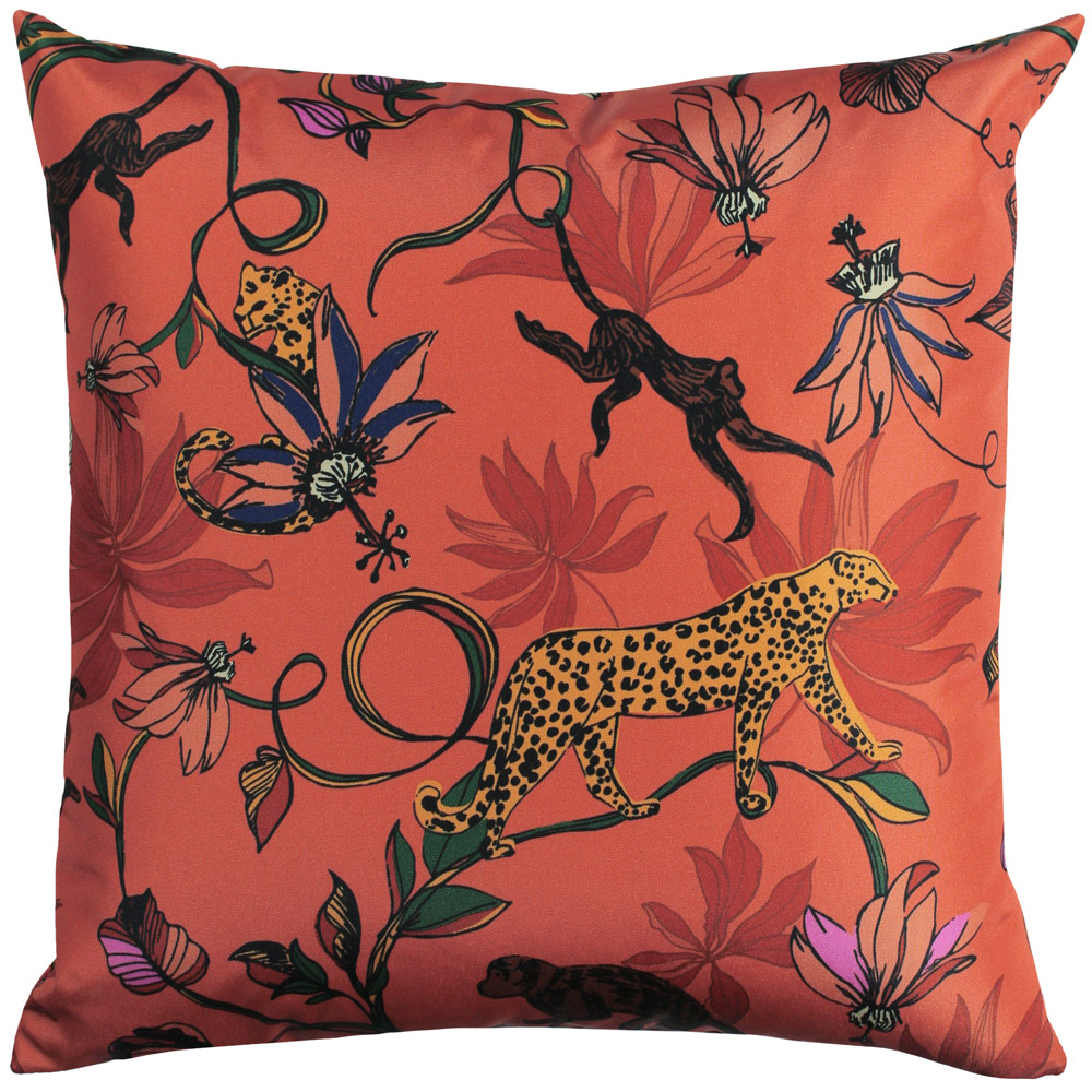 furn. Wildlife Orange Animal UV and Water Resistant Outdoor Cushion Image 1