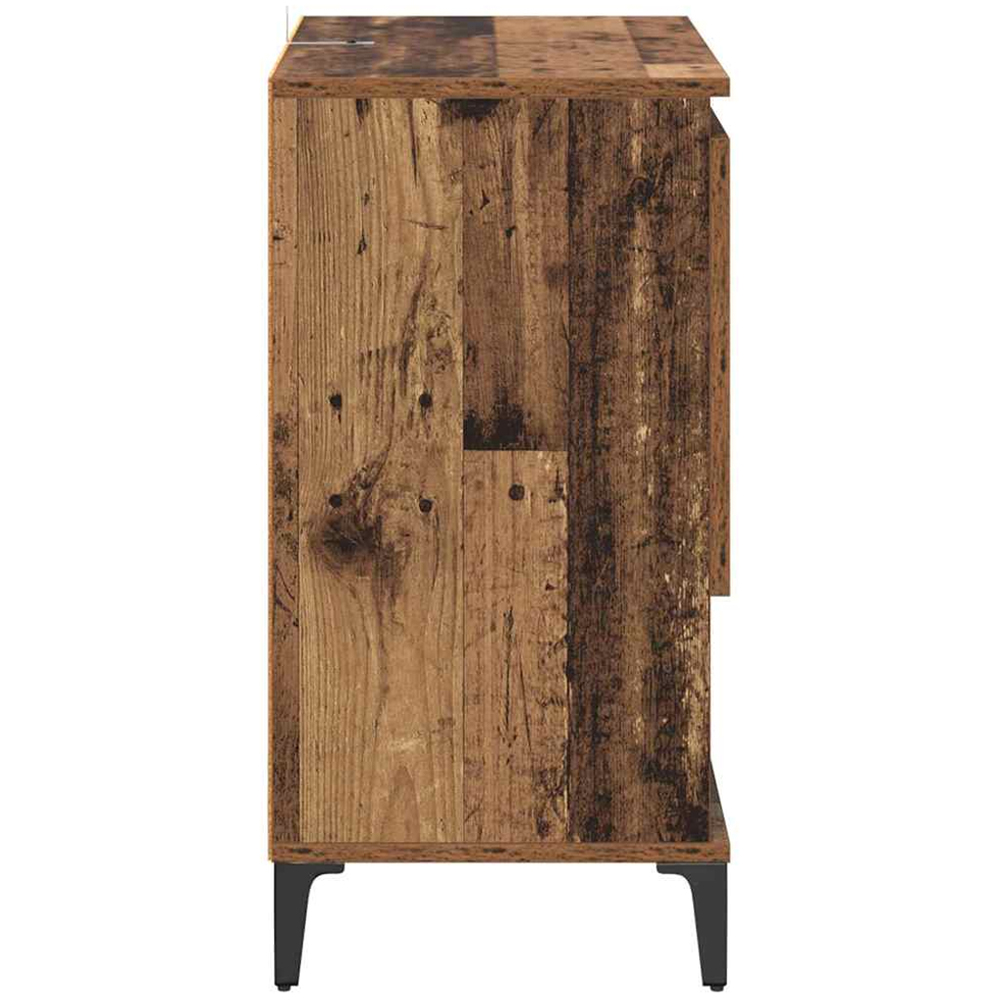 vidaXL 2 Door 2 Shelf Old Wood Compact Sideboard Set of 2 Image 8