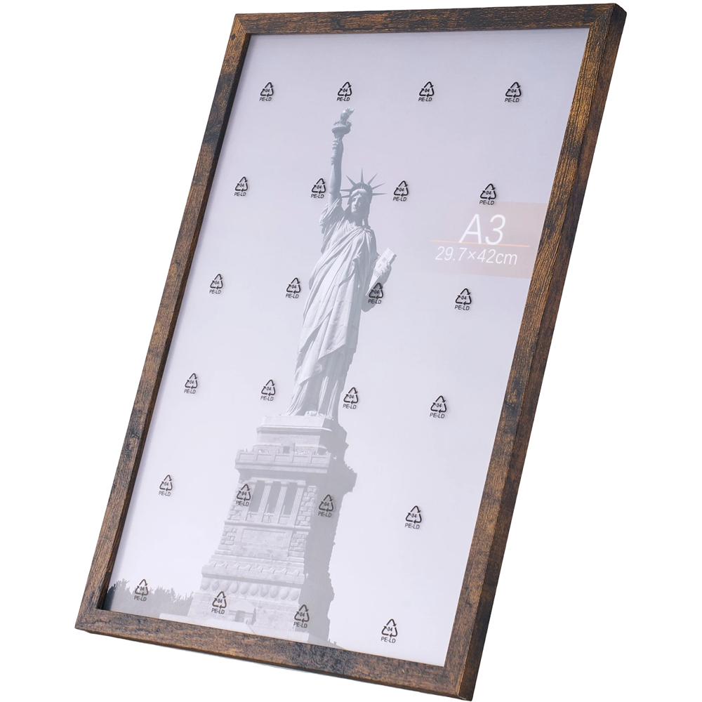 Living and Home Dark Walnut Wood Grain Photo Frame 11.7 x 16.5 inch 5 Pack Image 3