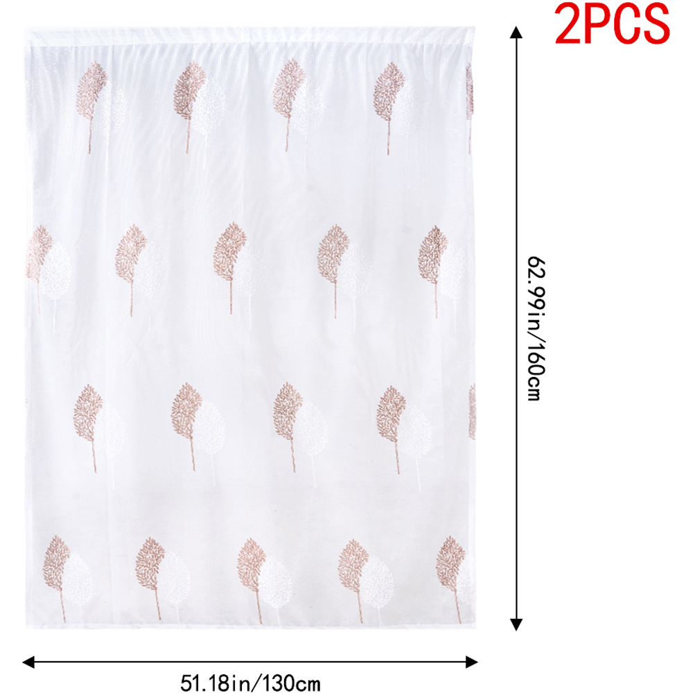 Living and Home Semi-Sheer Embroidered Leaf Curtains 130 x 160cm Image 8