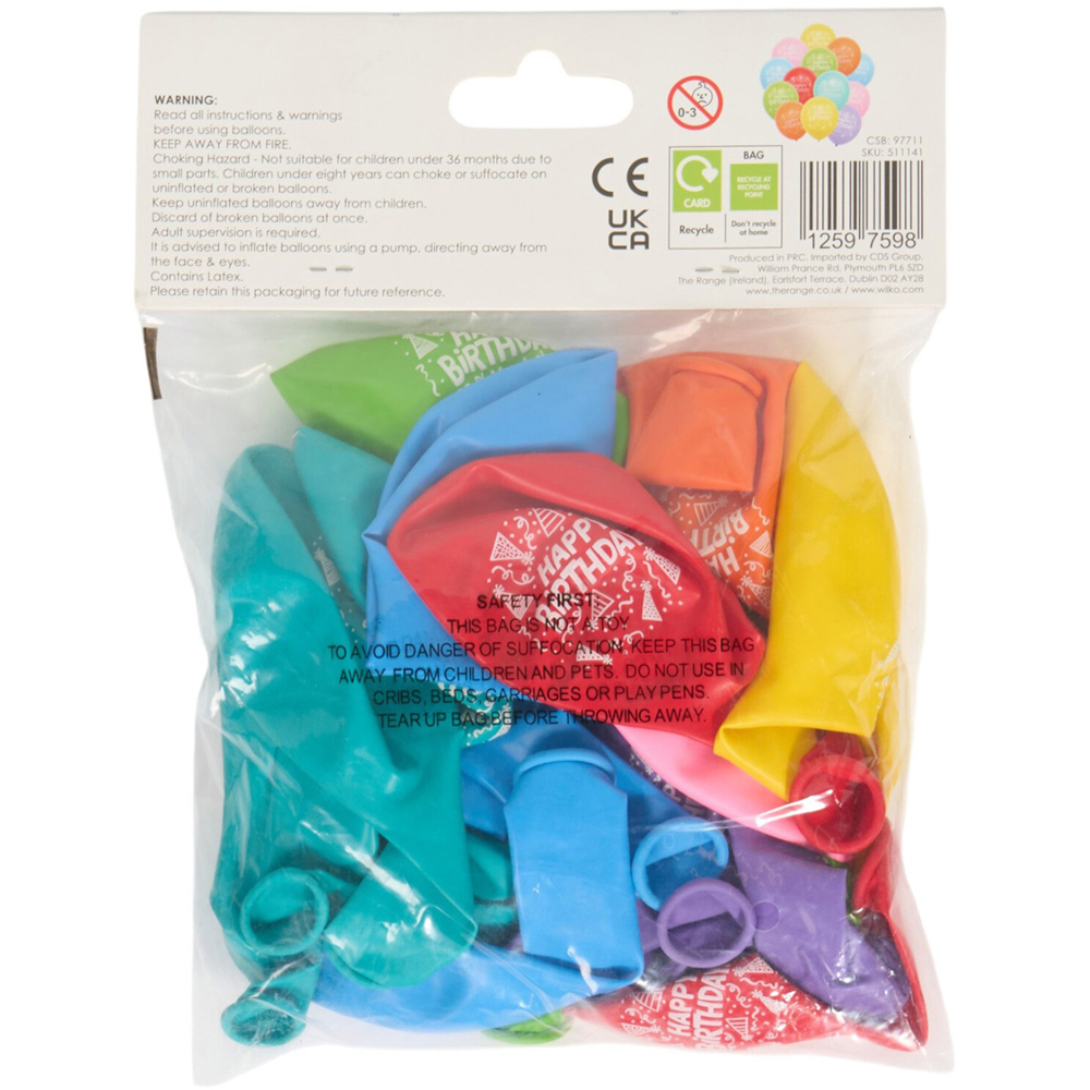Pack of 25 Happy Birthday Balloons Image 2
