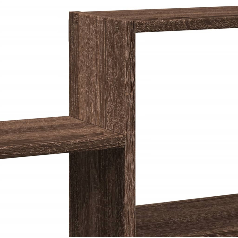 vidaXL 6 Shelf Brown Oak Floating Wall Shelf Image 6