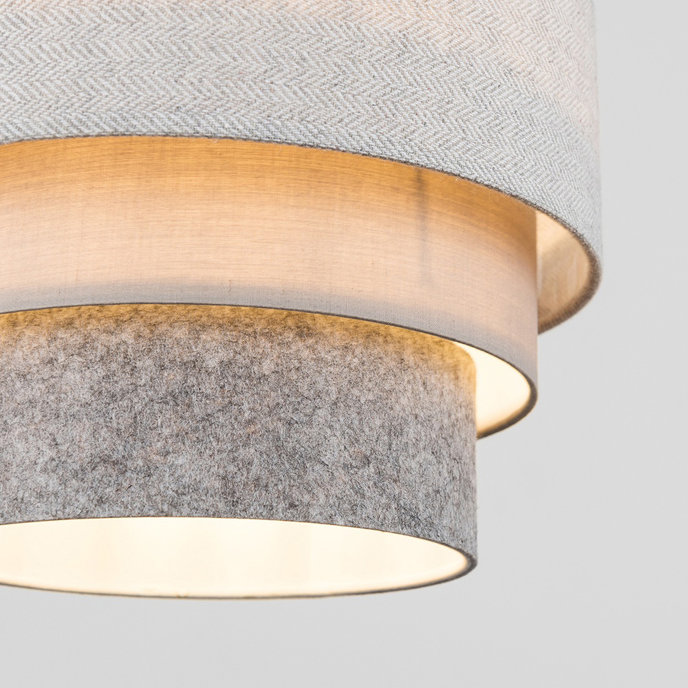 ValueLights Aztec 3 Tier Grey Herringbone Ceiling Light Shade Image 3