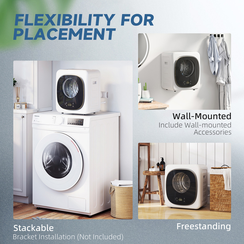 HOMCOM White Compact Small Tumble Dryer Machine 4kg 800W Image 8