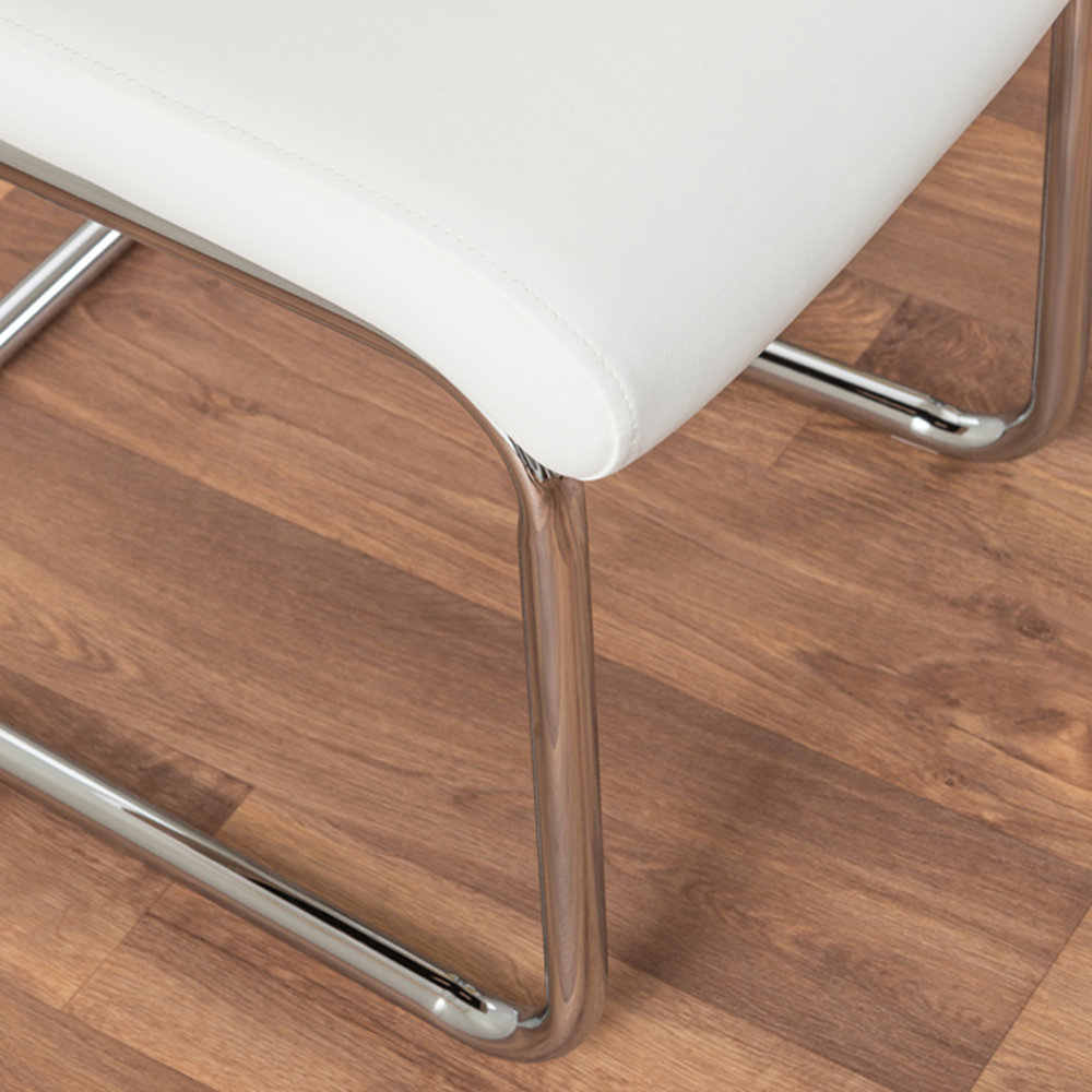 Furniturebox Copeland Fontana Marble Effect 2 Seater Dining Set White and Chrome Image 8