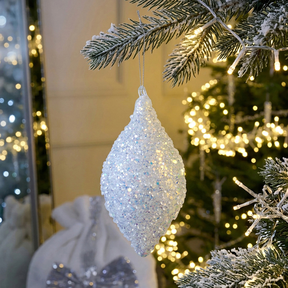 Icy Lilac Beaded Bauble or Droplet Image 3