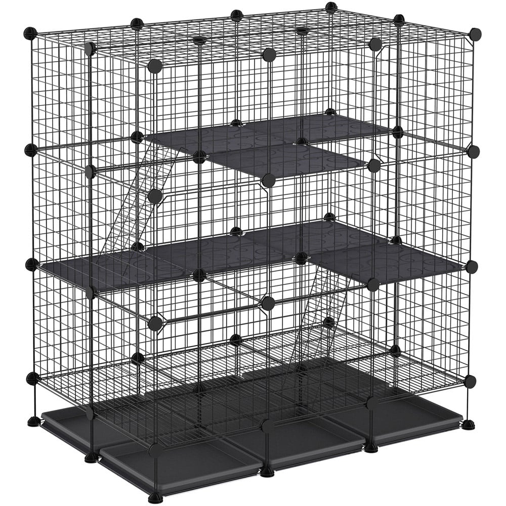 PawHut 30 Piece Expandable C and C Pet Cage with Doors and Trays Image 1