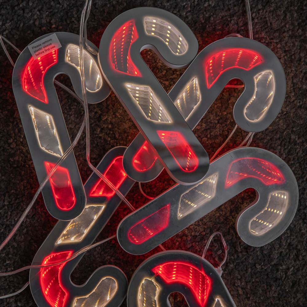 Samuel Alexander 6 Hanging Candy Cane Infinity Christmas Light Garland 1.75m Image 8