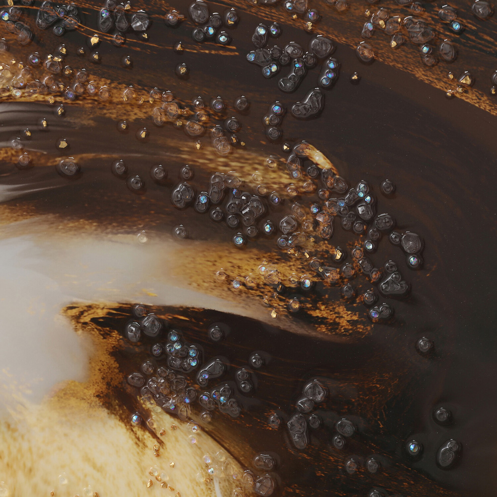 Chocolate and Gold Jewelled Framed Art Image 7