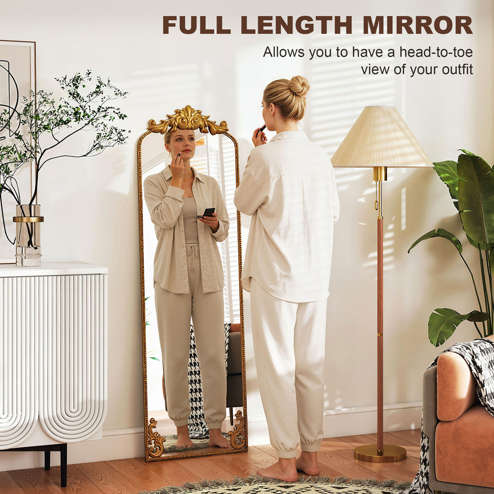 Portland Gold Full Length Mirror with Metal Frame 50 x 160cm Image 8