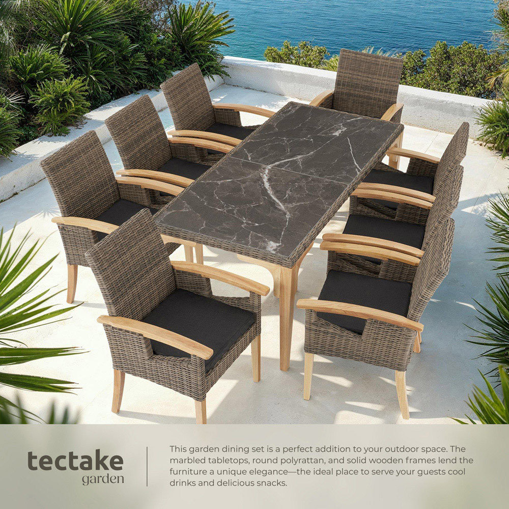 tectake Rosarno Foggia 8 Seater Garden Dining Table Nature Image 5