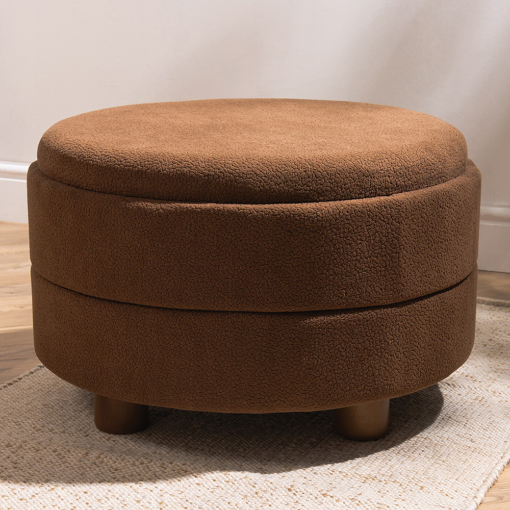 Large Storage Ottoman Brown Image 1