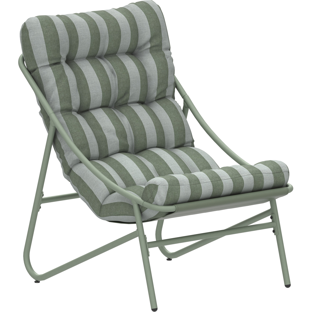 Charles Bentley Porto 2 Seater Green Stripe Olefin Fabric Garden Bistro Set Image 3