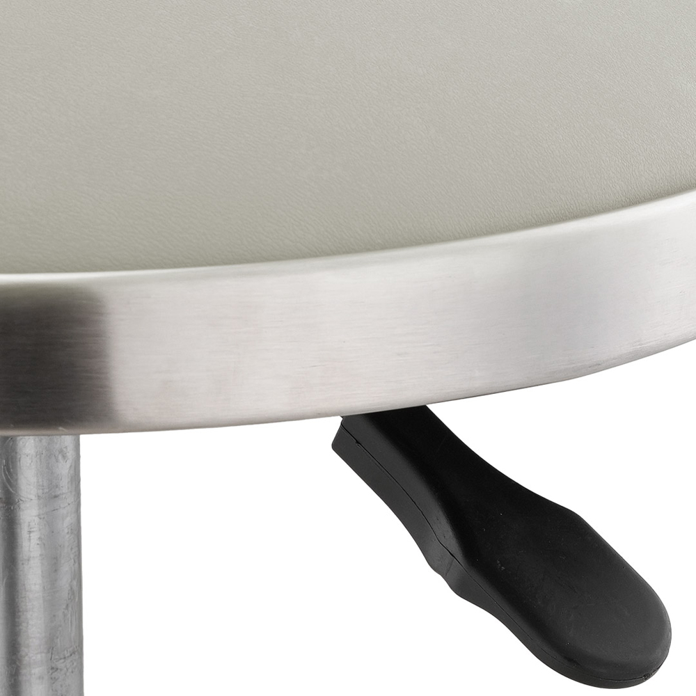 Living and Home Light Grey PU Leather Height Adjustable Round Rolling Stool Image 3