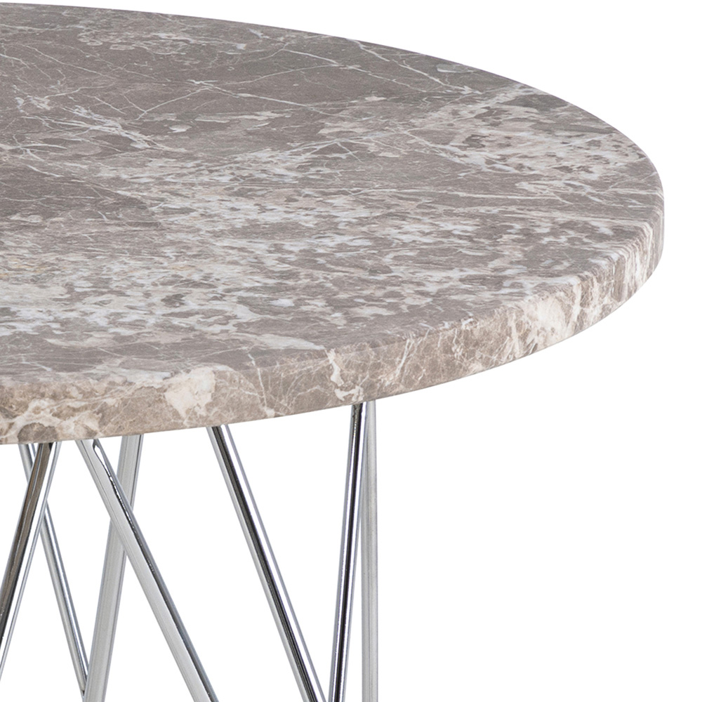 Florence Prunus Grey and Brown Marble Top Round Side Table Image 4