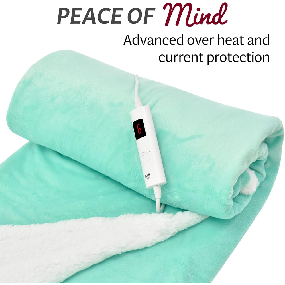 GlamHaus Dark Lucite Green Heated Blanket 160 x 130cm Image 7