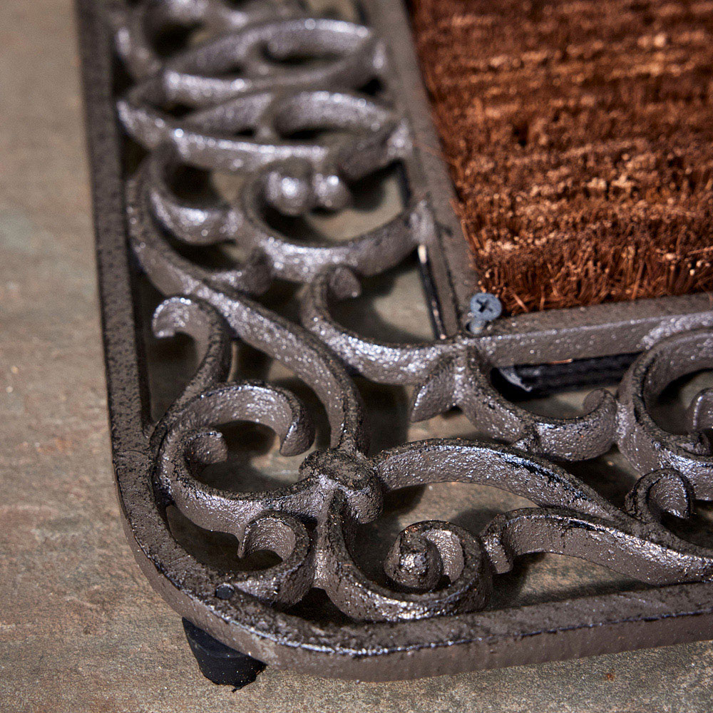 Dibor Cast Iron and Coco Fibre Door Mat with Rounded Corners 62 x 41cm Image 3